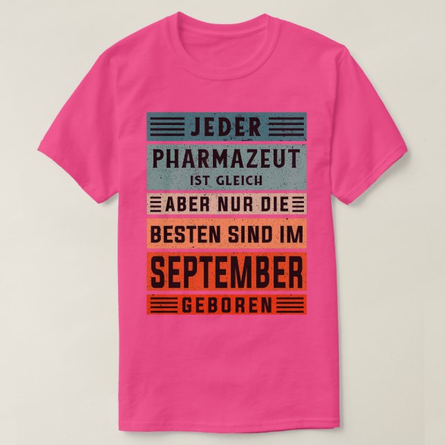 Laboratory technician birthday September born phar T-Shirt (Design Front)