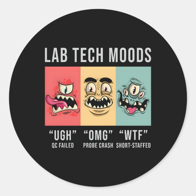 Laboratory Technician Medical Technologist Lab Tec Classic Round Sticker (Front)