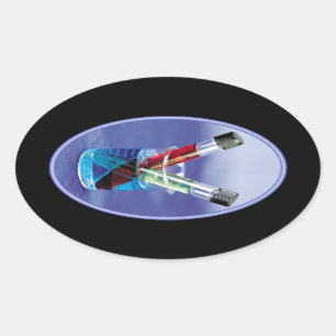 Laboratory Test Tubes and Beaker Oval Sticker