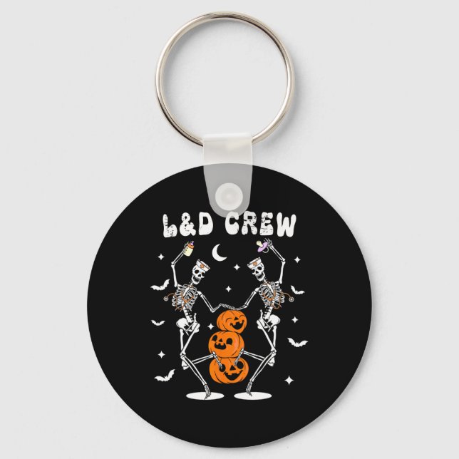 Labour And Delivery Crew Nurse Skeleton Dancing Ha Key Ring (Front)