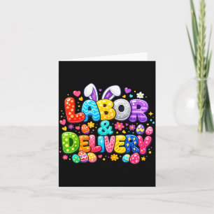 Labour and Delivery Easter Cute Bunny Egg Nurse Card