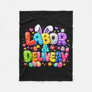 Labour and Delivery Easter Cute Bunny Egg Nurse Fleece Blanket