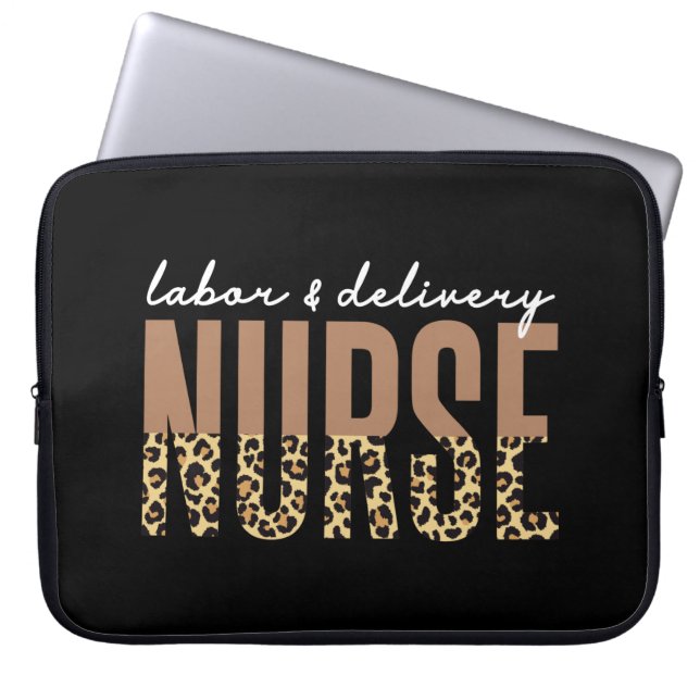 Labour and delivery nurse Cheetah leopard print Laptop Sleeve (Front)