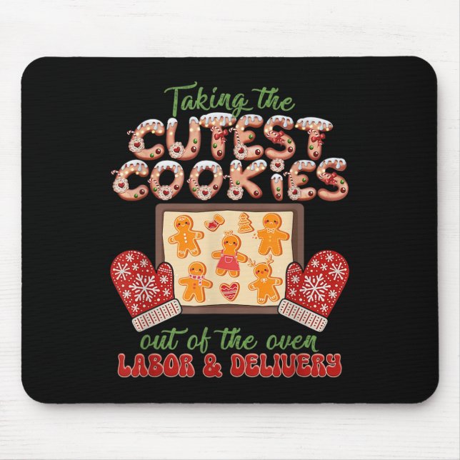 Labour And Delivery Nurse Christmas Taking The Cut Mouse Mat (Front)