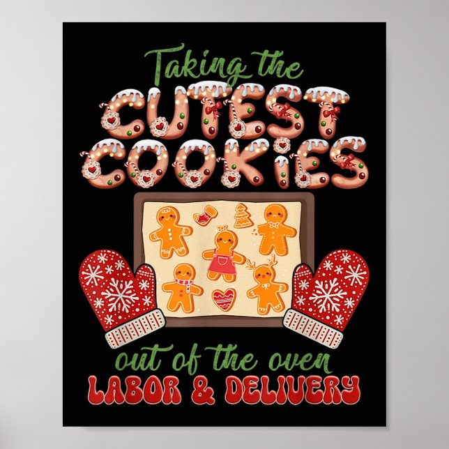 Labour And Delivery Nurse Christmas Taking The Cut Poster (Front)