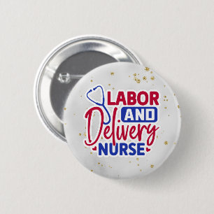 Labour and Delivery Nurse   Grey   Sparkle 6 Cm Round Badge
