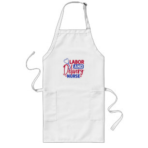 Labour and Delivery Nurse Grey Sparkle Long Apron