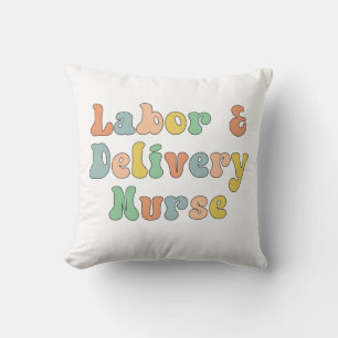 Labour and Delivery Nurse Groovy Retro Cushion