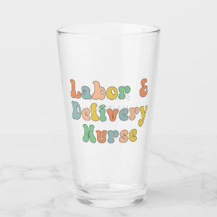 Labour and Delivery Nurse Groovy Retro Glass