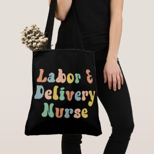 Labour and Delivery Nurse Groovy Retro Tote Bag
