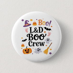 Labour and Delivery Nurse Halloween Pumpkin Ghost  6 Cm Round Badge