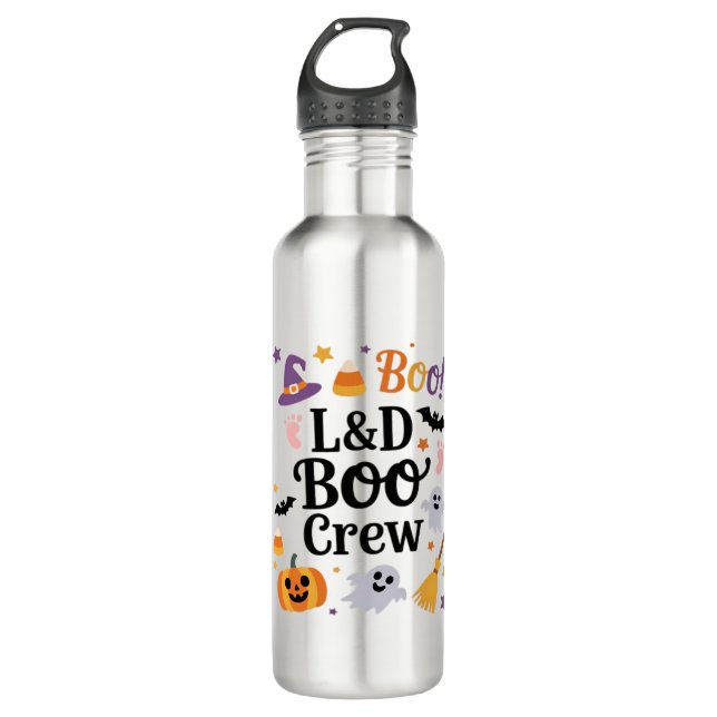 Labour and Delivery Nurse Halloween Pumpkin Ghost  710 Ml Water Bottle (Front)