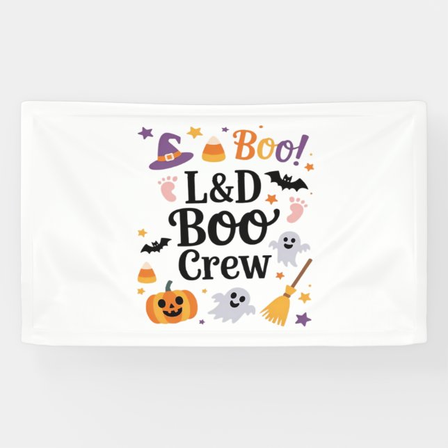 Labour and Delivery Nurse Halloween Pumpkin Ghost  Banner (Horizontal)