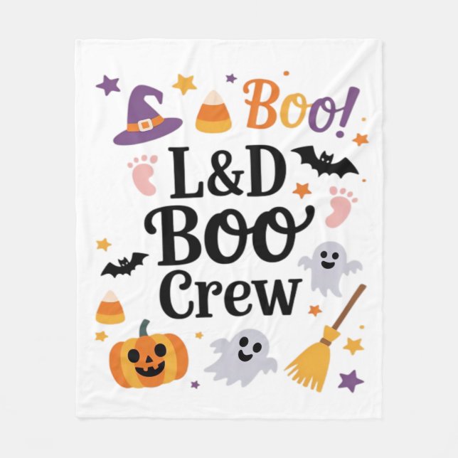Labour and Delivery Nurse Halloween Pumpkin Ghost  Fleece Blanket (Front)