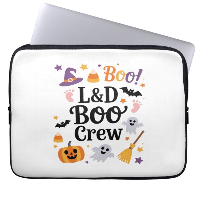 Labour and Delivery Nurse Halloween Pumpkin Ghost  Laptop Sleeve (Front)