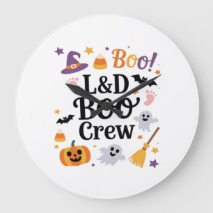 Labour and Delivery Nurse Halloween Pumpkin Ghost Large Clock