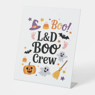 Labour and Delivery Nurse Halloween Pumpkin Ghost Pedestal Sign