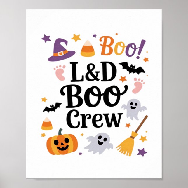 Labour and Delivery Nurse Halloween Pumpkin Ghost  Poster (Front)