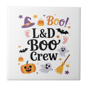 Labour and Delivery Nurse Halloween Pumpkin Ghost Tile