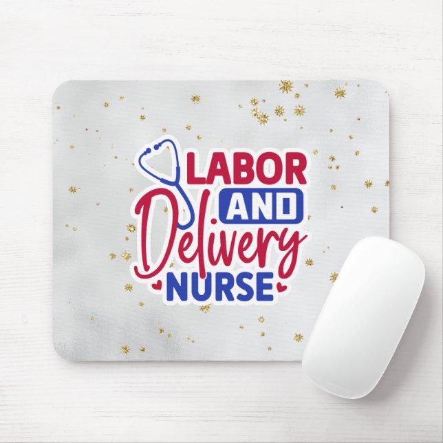Labour and Delivery Nurse Mouse Mat (With Mouse)