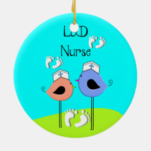 Labour and Delivery Nurse Nurse Birds Ceramic Tree Decoration