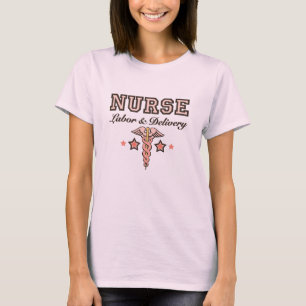 Labour and Delivery Nurse Pink Caduceus Organic Te T-Shirt
