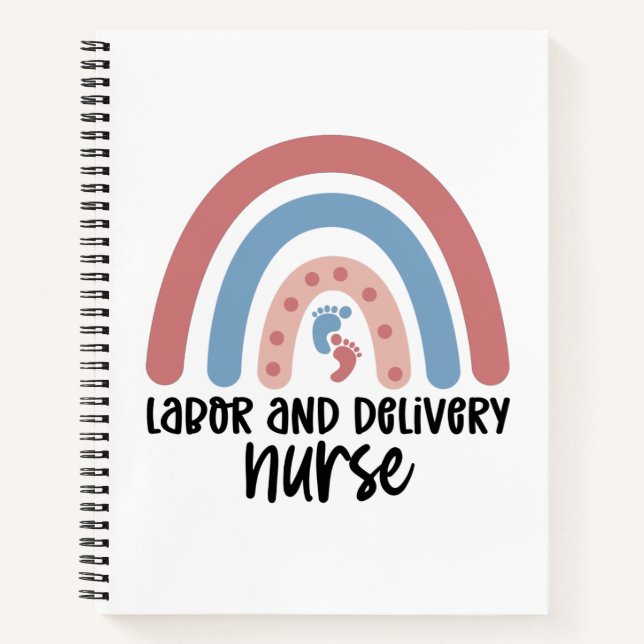 Labour and delivery nurse Rainbow Nurse gifts Notebook (Front)
