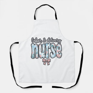 Labour and Delivery Nurse Vintage Floral Shirt Des Apron