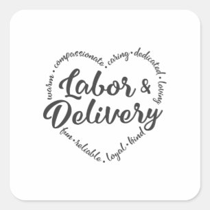 Labour and delivery, pregnancy nurse square sticker