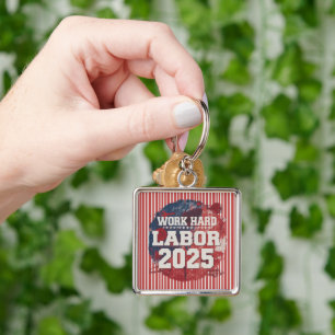 Labour Day 2025 Groomsmen Gift – Work Hard Play Ha Key Ring