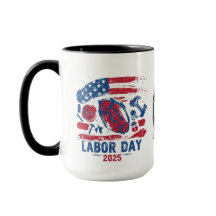 Labour Day 2025 Sports Mug – Work Hard Play Hard