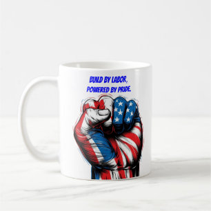 Labour day, american flag coffee mug