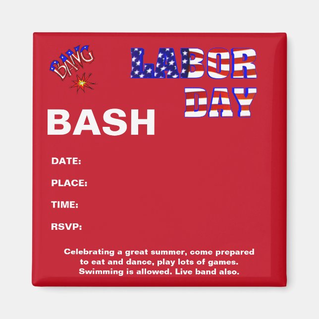 Labour Day Bang - Magnet (Front)