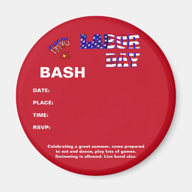 Labour Day Bang - Magnet (Front)