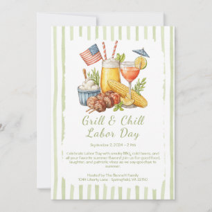 Labour Day BBQ Beer Invitation – Patriotic Cookout