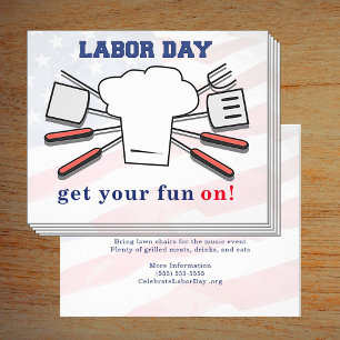 Labour Day BBQ Grill Family City Celebration Event Flyer