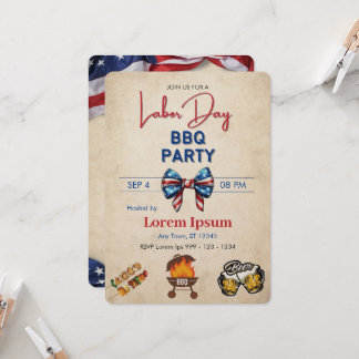 Labour Day BBQ Invitation editable template