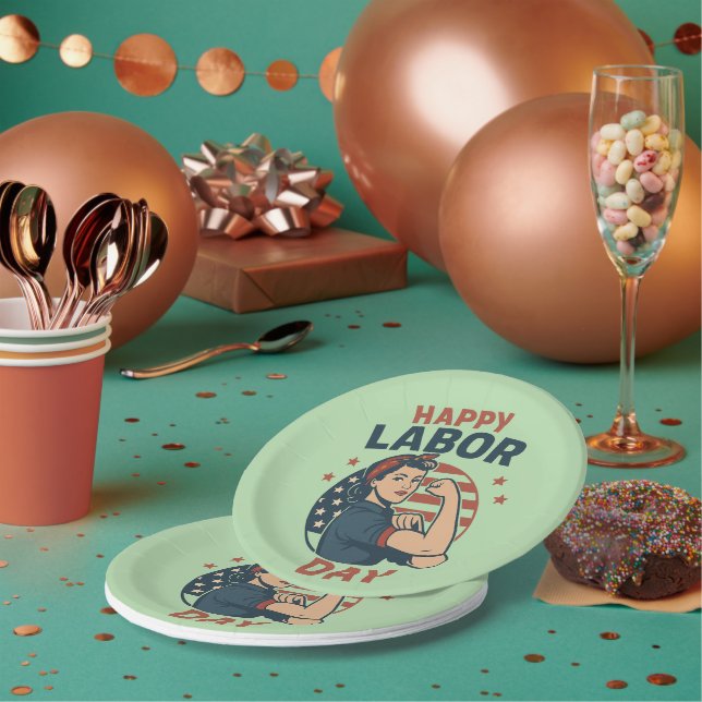 Labour Day Celebration Party Plates (Multi)