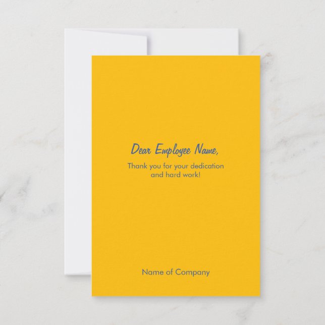 Labour Day Employee Staff Appreciation Thank U Car You Card (Back)