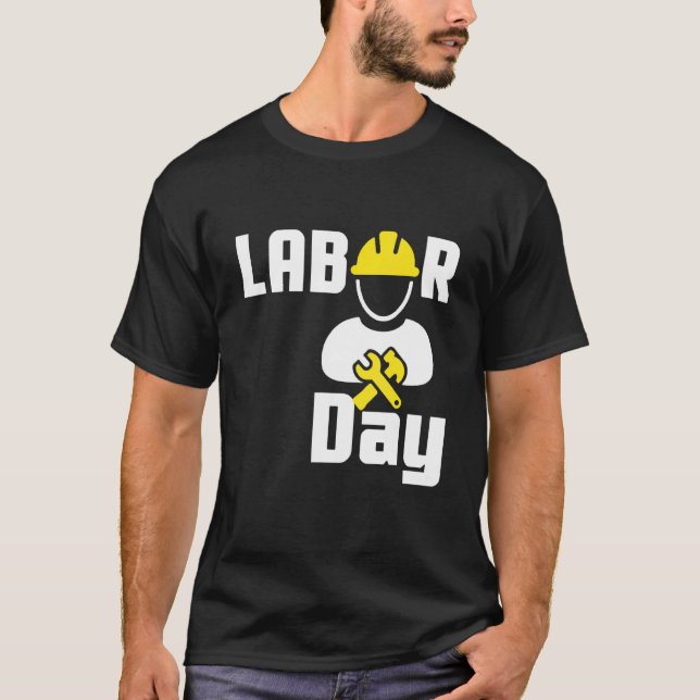 Labour Day Happy Union Worker Engineer Tools T-Shirt (Front)