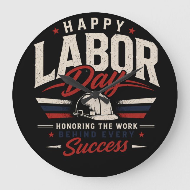 Labour day in 2026 in the world large clock (Front)