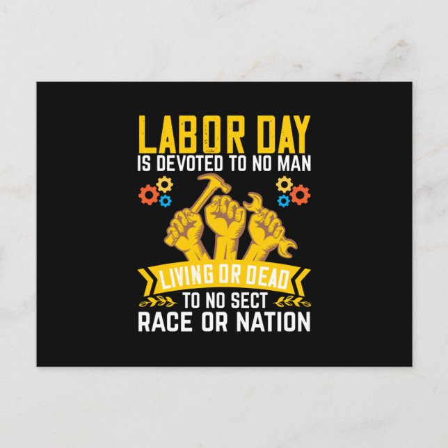 Labour Day is Devoted to No Man Living Postcard (Front)