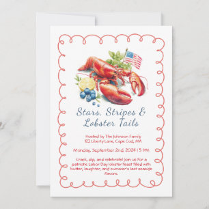 Labour Day Lobster Boil Invitation – Patriotic Sea