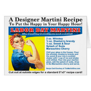 Labour Day Martini Cocktail Recipe Card