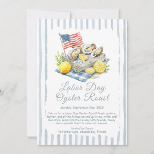 Labour Day Oyster Roast Invitation  Patriotic Coas