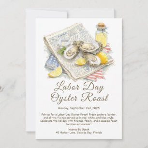 Labour Day Oyster Roast Invitation  Patriotic Coas