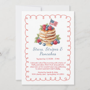 Labour Day Pancake Brunch Invitation – Patriotic 