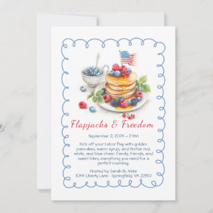 Labour Day Pancake Brunch Invitation – Patriotic 