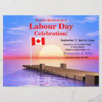 Labour Day Party Canadian Flag on Dock