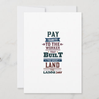 Labour day pay tribute to the worker thank you card